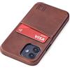 Dockem - Custodia a Portafoglio per iPhone 12 mini: Piastra Metallica Integrata per Montaggio Magnetico e 1 Porta Carte di Credito: Exec M2 da 5.4, in Pelle Sintetica Liscia (Marrone)