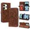 CASAFUNY Custodia per Xiaomi Redmi Note 14 4G, Cover in Pelle Protettiva Portafoglio Magnetica Flip Case Libro per Xiaomi Redmi Note 14 4G, Marrone