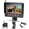 VECHTEL Kit Telecamera Posteriore IPS HD 7 Pollici senza Fili con 1 Telecamere, Telecamera Retromarcia Auto con BSD Impermeabile IP68 Visione Notturna Supergrandangolo per 12-36V Veicoli da Cantiere