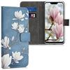 kwmobile Custodia Compatibile con Huawei Mate 20 Lite Cover - Portafoglio Pelle Sintetica con Chiusura Magnetica - Porta Carte Magnolie