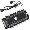 GERUI Controller ARGB da 1 a 11 porte ARGB HUB, 5 V, 12 connessioni, hub separatore LED RGB a 3 pin con porte SATA/IDE