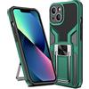 SORAKA Cover per iPhone 13 con cavalletto Custodia protettiva resistente Cover iPhone 14 con piastra metallica per Telefono Magnetico Supporto Auto