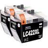 Jhaan LC422XL Cartucce per Brother LC422 LC422XL Compatibile con Brother MFC-J5340DW MFC-J5345DW MFC-J5740DW MFC-J6940DW MFC-J6540DW (2 Nero)