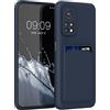 kwmobile Custodia Compatibile con Xiaomi Mi 10T / Mi 10T Pro Cover - Back Case Cellulare con Slot Porta Carte - Morbida in Silicone TPU blu scuro