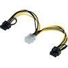 POPPSTAR Cavo di alimentazione scheda grafica 20 cm PCI-Express Y spina di alimentazione 6-pin femmina a 2x 6+2-pin PCIe (m)