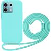 Beajew Custodia per Xiaomi Poco M6 Pro 4G/Redmi Note 13 Pro 4G Cover con Regolabile Rimovibile Corda da Catena Collana Necklace Antiurto Cordino Collari per Xiaomi Redmi Note 13 Pro 4G, Verde Menta