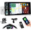 Fuluku Autoradio 1 Din con CarPlay Wireless e Android Auto, Schermo Touch IPS 6.9, Supporto Telecamera Parcheggio, Bluetooth, Mirror Link, Controllo al Volante