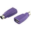 TECHZOCO Adattatore USB a PS2 per tastiera, convertitore di dispositivi, connettore periferiche, viola, 1 pezzo