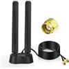 Eightwood Antenna WiFi 6E 2,4/5/5,8/6GHz Base Magnetica e Cavo 2m RP-SMA