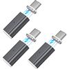 N. NETDOT NetDot 10th Generazione Magnetico Ricarica Rapido Convertitore Adattatore USB-C a USB-C Compatibile con Gli Smartphone Tipo-c (3 Pack Nero)
