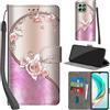 PHINIENLAND Cover per Honor X6a / X6b / X6c custodia portafoglio Rosa | 3 scomparti carte, 1 tasca banconote, Chiusura magnetica, Supporto, Pelle PU flip cover per Honor X6b