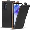 Verco Flip Cover per Samsung Galaxy A55 5G Case, Flip Style Custodia per Samsung A55 5G Custodia Flip Case Custodia verticale Flip Cover Nero