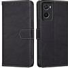 RankOne Cover per OPPO A76 / OPPO A96 (6.56 Inches), Custodia Flip Pelle Portafoglio, Magnetica Libro Bumper Cover Case - Nero