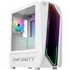 Spirit Of Gamer - INFINITY ARTIC | Case PC Gaming ATX Bianco | Case Mid Tower RGB con Pareti Laterali in Vetro Temperato | Compatibile con ATX, Micro ATX, ITX | 2 Ventole per PC da 120 mm con 1 ARGB
