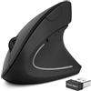 Tech Stor3 Mouse verticale wireless ottico senza fili | 6 tasti | design ergonomico - previene il tunnel carpale (sindrome RSI) - colore nero con retroilluminazione colorata