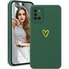 Demnkun Cover per Samsung Galaxy A51 4G Case, Cover Samsung Galaxy A51 4G Morbida e Sottile con Protezione Della Fotocamera, Custodia Antiurto con Motivo Cuore Love Verde