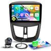 VECHTEL 4G+128G Autoradio Android 15 per Peugeot 207 2006-2015, 9'' In-Cell HD Schermo Tactile co Carplay Android Auto senza Fili, Stereo Auto Supporto GPS Wi-Fi USB Bluetooth Radio FM RDS Retrocamera