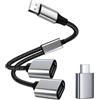 Sooiiyu Splitter USB, USB 2.0 da Maschio a Doppio Splitter per Cavi Femminili, Hub Multiplo, con Adattatore Tipo C, Compatibile con iPhone 16/15, iPad Pro, MacBook Pro/Air, Samsung Galaxy