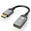 CHENLENIC Cavo da DisplayPort 1.4 a HDMI 2.1 Ultra HD 8K da maschio a femmina, convertitore da 0,25 m 8K a 60Hz 4K a 120Hz direzionale compatibile con DisplayPort PC e schermi HDMI TV