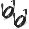 GINTOOYUN 2-Pack DC5525 Cavo di prolunga di alimentazione, 5,5 mm x 2,5 mm Cavo adattatore di alimentazione da maschio a femmina ad angolo retto CC, Cavo di alimentazione 3FT 18AWG