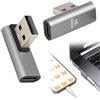 Kahaybeall 2Pcs Adattatore USB C a USB 3.1 Angolo 90°, Connettore Femmina USB C a Maschio USB 3.1 L Forma, Trasferimento Dati 10Gbps, Lega di Alluminio Adattatore per Audio e Video, Ricarica 100W