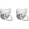 Msagkah 2 supporti ad anello per cellulare, 2 supporti ad anello per cellulare, 360°, per tutti gli smartphone e i telefoni cellulari (argento)
