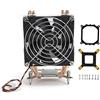 Annadue Dissipatore CPU per LGA2011 1366 1150 1151 1155 1156 Forniture per computer, ventola di raffreddamento con dissipatore di calore, con tubo in rame a 4 calore, comodo e pratico.