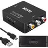 XMSJSIY Convertitore da RCA a HDMI, AV a HDMI 1080p Composito CVBS Video Audio, Adattatore Compatibile PAL/NTSC per TV, PC, VHS, VCR, DVD - Nero