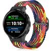 MiKoyi 18 mm Cinturino per Garmin Venu 4 41 mm/Venu 3S/Forerunner 265S/255S/255S Music/Vivoactive 4S, Nylon Sportivo Intrecciato Cinturini di Ricambio per Huawei Watch GT6 41 mm - Arcobaleno