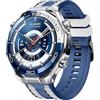 GIOPUEY Cinturini Compatibile con Huawei Watch Ultimate 2, Morbido TPU Cinturino [Design a Colori di Giunzione] - Blue/White
