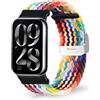 MiRowy Nylon Cinturino per Xiaomi Redmi Watch 6 / Redmi Watch 5/4, Intrecciato Cinturini di Ricambio per Xiaomi Smart Band 10 Pro/Mi Smart Band 9 Pro/Mi 8 Pro - Arcobaleno