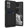 kwmobile Custodia Compatibile con Xiaomi Redmi Note 10 Pro Cover - Back Case Cellulare con Slot Porta Carte - Morbida in Silicone TPU nero matt