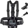 micros2u Supporto pettorale regolabile con gancio a J compatibile con GoPro Hero 11 10 9 8 7 6 5 4 3/AKASO ek7000, Apeman a100/Apexcam/LeadEdge Action Sports Outdoor