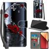 Haninsuze Cover per Xiaomi Redmi Note 13 Pro 4G Custodia Cover Pelle Libro Portafoglio con Porta Carte Magnetica Protezione Antiurto Cuoio Flip Case Custodia Cover per Redmi Note 13 Pro 4G, farfalla rosa