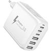 Nipow Caricatore USB C Presa 60W, 6 Porto Alimentatore USB C Caricatore USB Multiplo con PD&QC3.0, Spina Tipo C Adattatore Muro Caricabatterie Rapido per iPhone 17 16 15 14 13 12 11 XR, Samsung S25 S24 S23