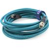 Eonvic Cognex - Cavo Ethernet M12 X-Type 8 pin maschio a RJ45 Cat-7e, cavo ad alta flessibilità (5 m, blu)