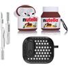 LEWOTE Custodia protettiva 3 in 1 compatibile con Apple AirPods 3 in 1 con kit di pulizia e portachiavi (salsa di cioccolato)