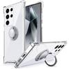Silverback Custodia Compatibile con Samsung Galaxy S24 Ultra Custodia per Cellulare con Supporto ad Anello a 360 Gradi Protettiva TPU Antiurto Custodia Sottile per Samsung S24 Ultra - Trasparente