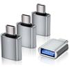 Amicably Adattatore USB C a USB, 4 pezzi, da USB C a USB di tipo A, adattatore OTG per Apple MacBook Pro/Air,i-Pad,Samsung Galaxy S25 ecc