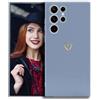 POUHYE Cover per Samsung Galaxy S21 Ultra 5G Custodia Originale, Morbida Sottile e Antiurto AntiGraffio Case con Motivo a Amore Cuore Azzurro