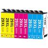 HenceBuy 29XLCartucce d'inchiostro Compatibili con Epson 29 XL Multipack per XP-342 XP-352 XP-452 XP-332 XP-245 XP-442 XP-255 XP-355 XP-455 XP-247 XP-432 XP-435 (3 Ciano 3 Magenta 3 Giallo)