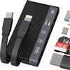 Kefiany Lettore Scheda USB C Lightning a SD (6en2) USB OTG 3.0 Adattatore Micro SD TF Card Reader per iPhone16 15 14 per iPad Tipo C Caricatore Cavo per Apple Fotocamera Memoria Android Compatibile con