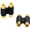 zdyCGTime (2PACK) RCA jack a RCA jack accoppiatore, femmina a femmina 2 RCA audio accoppiatore adattatore cavo component.