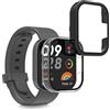 kwmobile 2x Custodia Rigida Smartwatch Compatibile con Xiaomi Redmi Mi Watch Lite 3 / Redmi Watch 3 Cover - Case Vetro Temperato Orologio Fitness - trasparente/nero