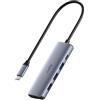 Cudy Hub USB C, adattatore multiporta USB C 5 in 1 con PD da 100 W, HDMI 4K, 3 porte dati USB-A, hub USB tipo C in alluminio per MacBook, iPhone 15/16, Galaxy, Surface Go, XPS, iPad, UH405