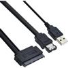 chenyang Cavo di estensione per trasferimento dati eSATA a SATA a 22 pin con supporto di alimentazione USB 2.0, alimentazione a 5 V per unità disco rigido da 2,5, 50 cm