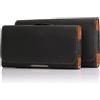 MISKQ Custodia per Telefono Universale,Custodia in Pelle con Clip da Cintura,Marsupio Orizzontale,per:Samsung Galaxy Note 20 Pro/S21 Plus/S22/A52/A53/S21FE,Telefono Cellulare Samsung-5.7 (01Nero)