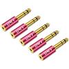 J&D Confezione da 5 Adattatori Cuffie 1/4 a 1/8, 6,35 mm a 3,5 mm Stereo TRS Maschio-Femmina, Connettore Jack Placcato Oro 3,5 mm per Chitarra, Amplificatore, Tastiera, Basso, Rosso
