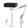 mongtsamz Supporto Proiettore Pieghevole, 360°Regolabile Supporto per Proiettore da Tavolo con Filettatura da 1/4 e C-Clip Regolabile Supporti per Proiettori per Home Cinema Ufficio Sala Giochi, 1 Pezzo, Bianco