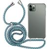 MyGadget Cover per iPhone 11 Pro - Custodia con Corda - Case con Cordino Trasparente Antiurto con Laccio | Tracolla Practical Stylish Nero Camouflage
